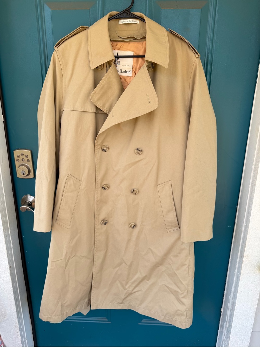 L.L. Bean Tan Double-Breasted Trench Coat